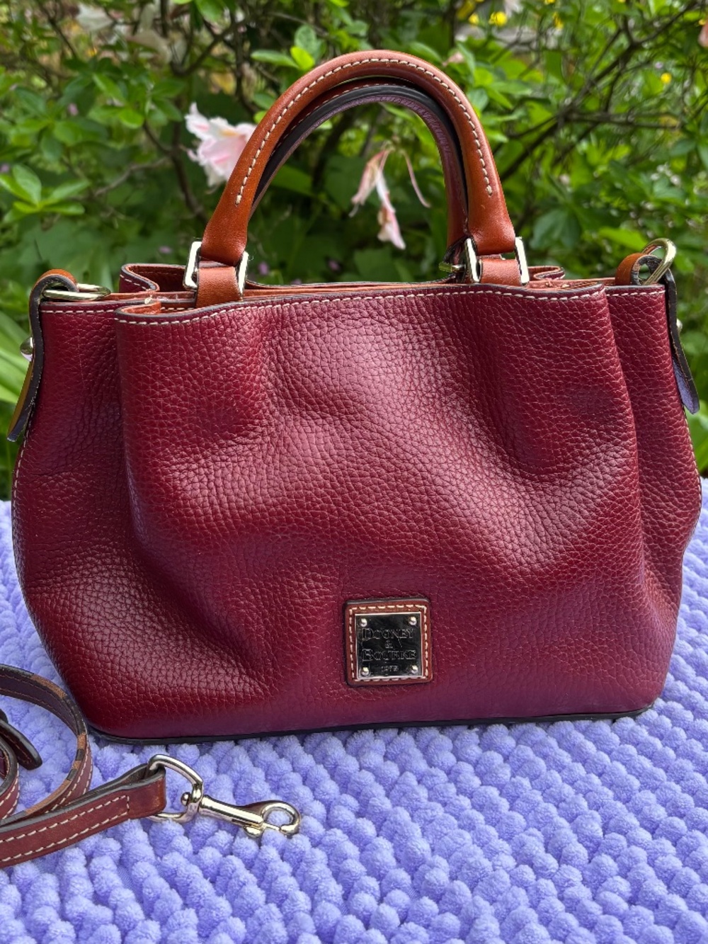 Dooney Bourke Mini Barlow cranberry wine